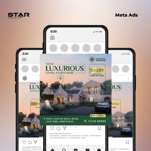 meta ad creative for real estate project savanna seasons by star proptech.